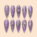 Purple Celestial Star & Butterfly 3D Press On Nails — image 1