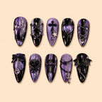 Purple Cross & Chain Gothic Press On Nails — image 1