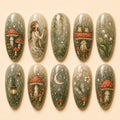 Rainy Woodland Mushroom & Forest Fairy Press On Nails