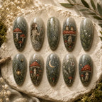 Rainy Woodland Mushroom & Forest Fairy Press On Nails