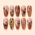 Rose Gold Glitter Botanical Press On Nails — image 1