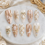 Rose Gold Snowflake Reindeer Christmas Press On Nails — image 2