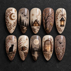 Rustic Moonlit Cottage Press On Nails — image 2