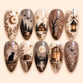 Rustic Moonlit Cottage Press On Nails — image 1