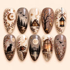 Rustic Moonlit Cottage Press On Nails — image 1