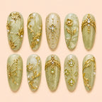 Sage Garden Butterfly 3D Rhinestone Press On Nails — image 1