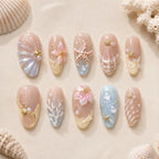 Seashell Garden 3D Ocean Press On Nails — image 2
