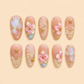 Seaside Blossom & Butterfly 3D Press On Nails — image 1