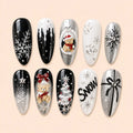 Snowy Teddy Christmas 3D Glitter Press On Nails — image 1