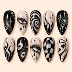 Surreal Eye Butterfly Spiral Rhinestone Press On Nails — image 1