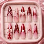 Sweetheart Bow & Rhinestone 3D Press On Nails — image 2