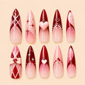 Sweetheart Bow & Rhinestone 3D Press On Nails — image 1