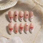 Sweetheart Ribbon French Tip Press On Nails — image 2