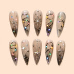 Twinkling Snowflake String Lights Press On Nails — image 1