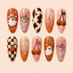 Western Ghost and Skeleton Halloween 3D Press On Nails — image 1