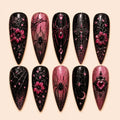 Western Halloween Ghost Cowboy Chrome Press On Nails