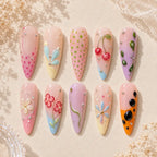 Whimsical Cherry Garden 3D Stiletto Press On Nails — image 2
