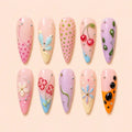 Whimsical Cherry Garden 3D Stiletto Press On Nails — image 1