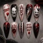Who's Laughing Now Horror Clown 3D Stiletto Press On Nails — image 2