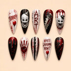 Who's Laughing Now Horror Clown 3D Stiletto Press On Nails — image 1