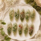 Woodland Mushroom & Botanical Gold Foil 3D Press On Nails