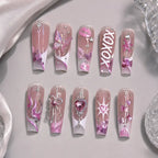 XOXO Butterfly Heart Charm Press On Nails — image 2