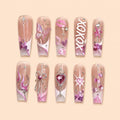 XOXO Butterfly Heart Charm Press On Nails — image 1