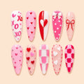 XOXO Heart & Bow 3D Valentine Press On Nails — image 1