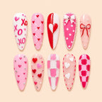 XOXO Heart & Bow 3D Valentine Press On Nails — image 1