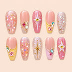 Y2K Star Glitter Rhinestone Press On Nails — image 1
